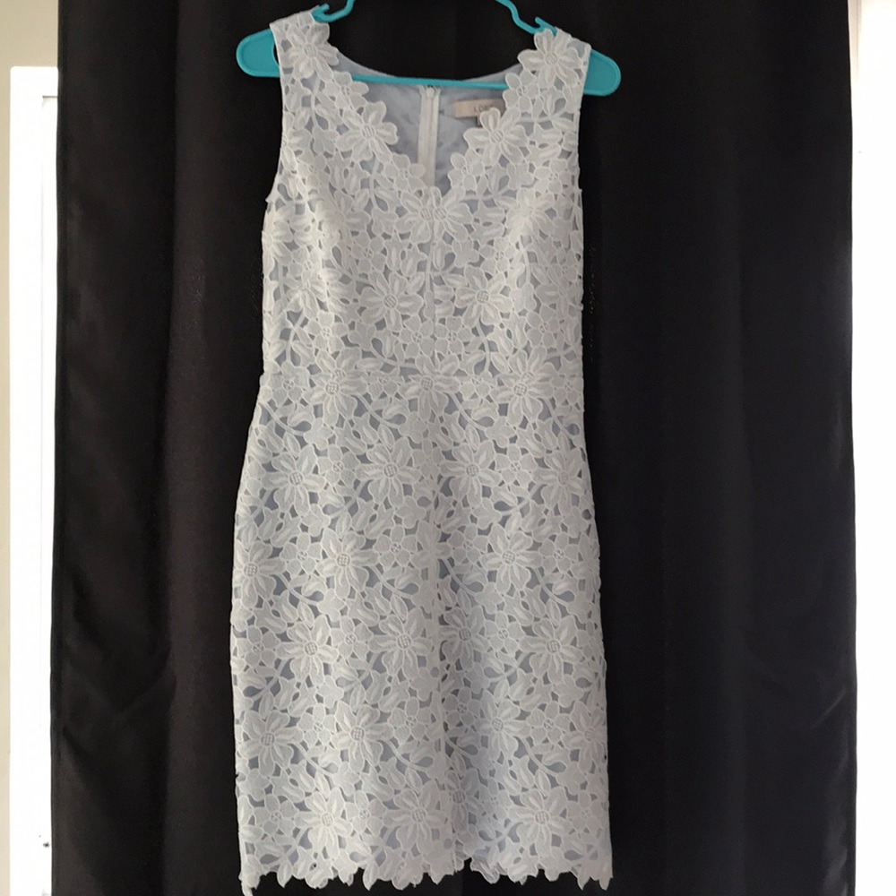 Stunning White Floral Lace Style Dress by Loft